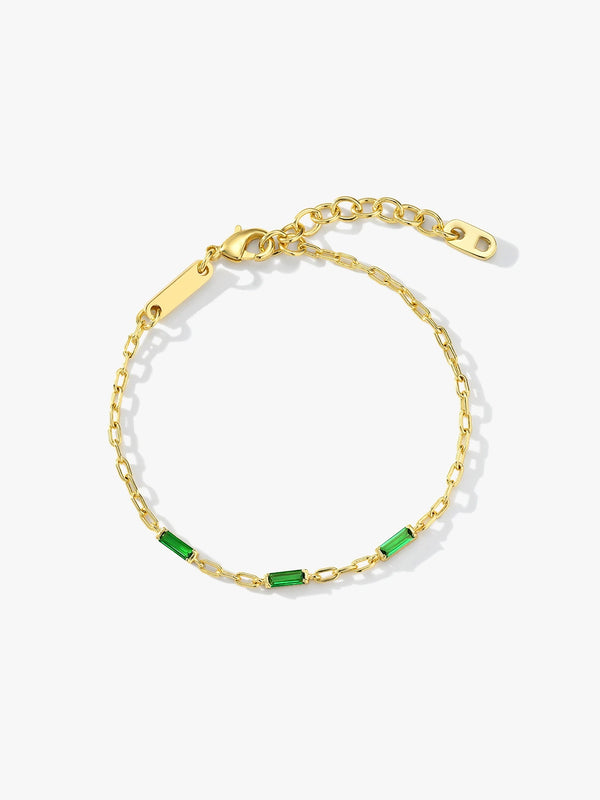 Green Baguette Crystal Bracelet