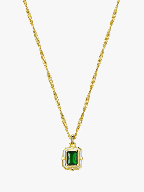 Emerald Cut  Pendant Necklace