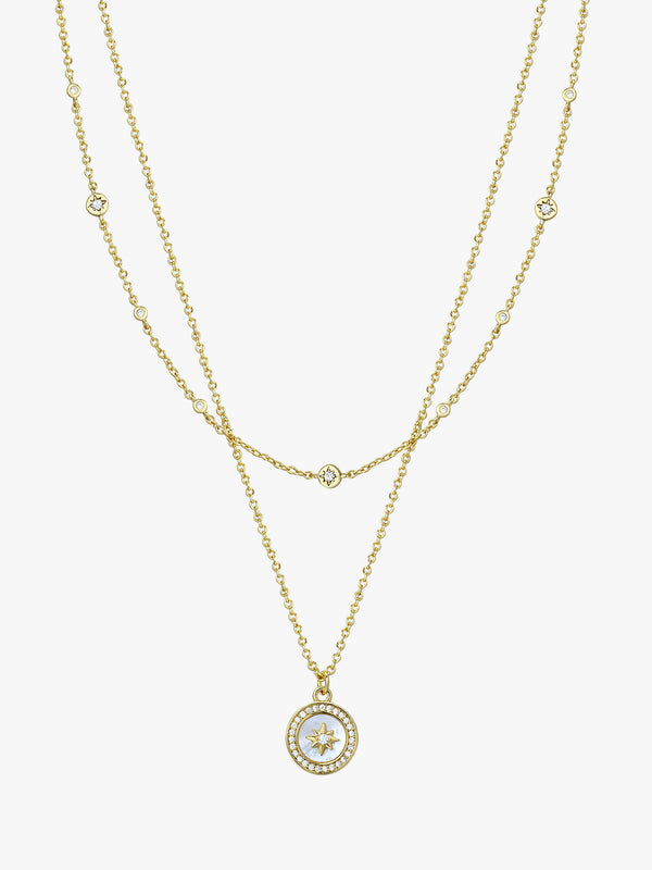 Polaris Mother Of Pearl Layered Necklace
