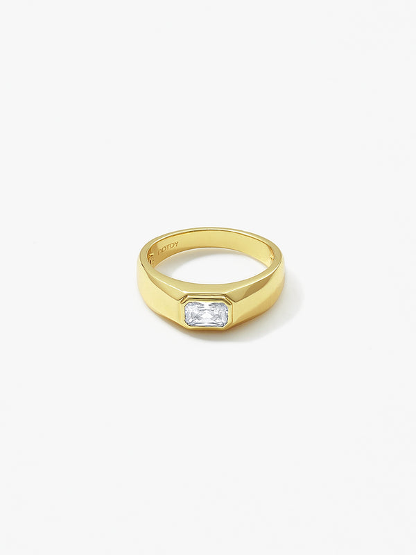 Emerald Cut Crystal Dome Ring