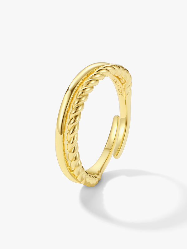 Twist Double Band Open Ring