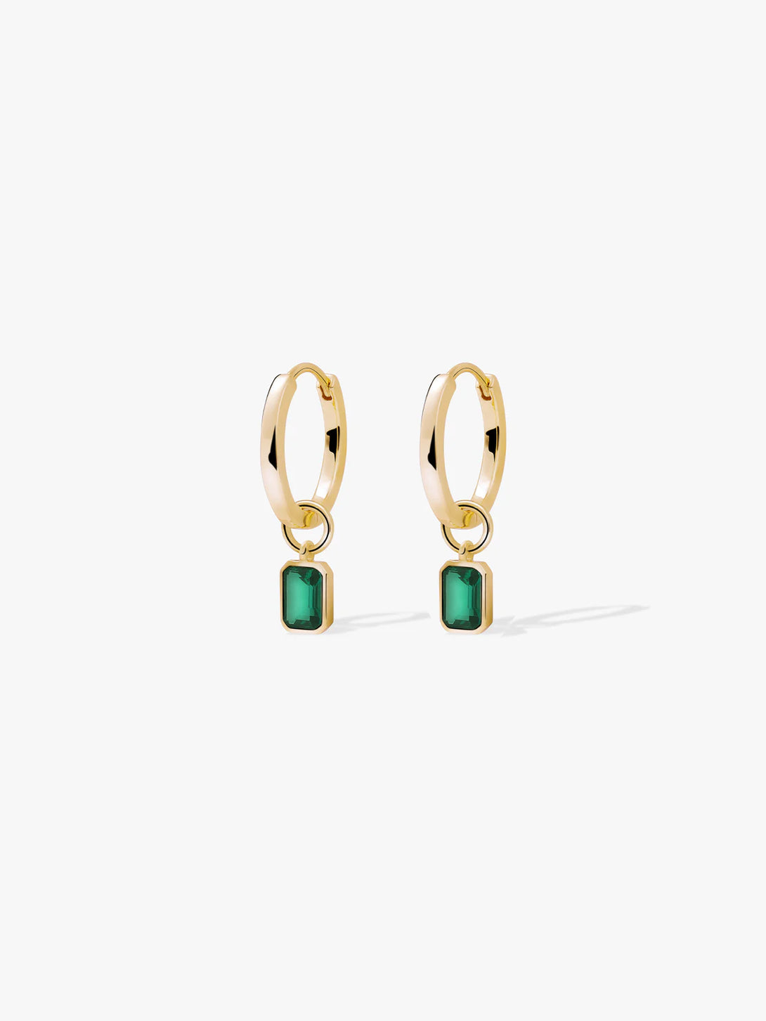 Emerald Charm Huggie Drops - Drop Earrings - OOTDY