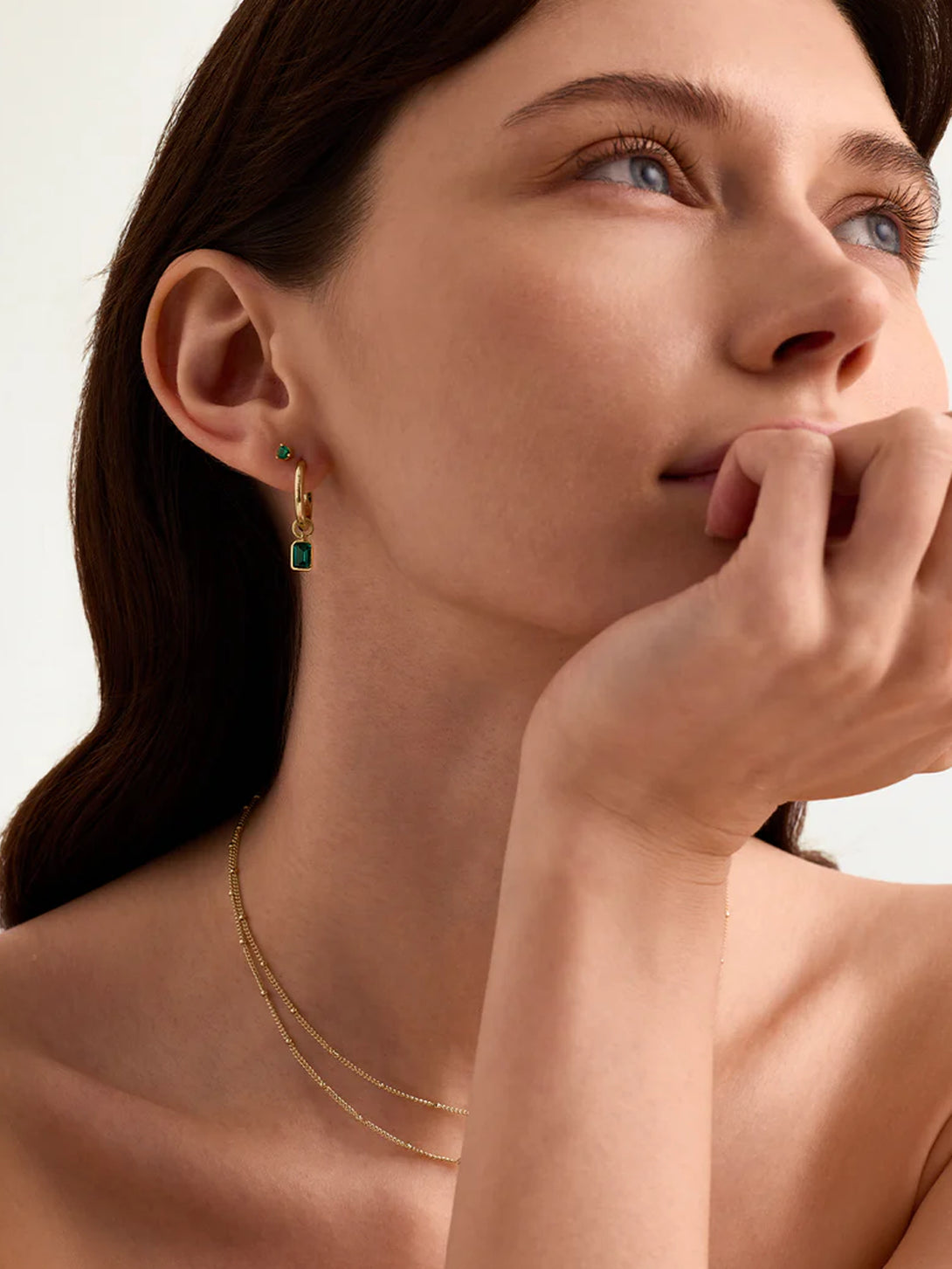 Emerald Charm Huggie Drops - Drop Earrings - OOTDY