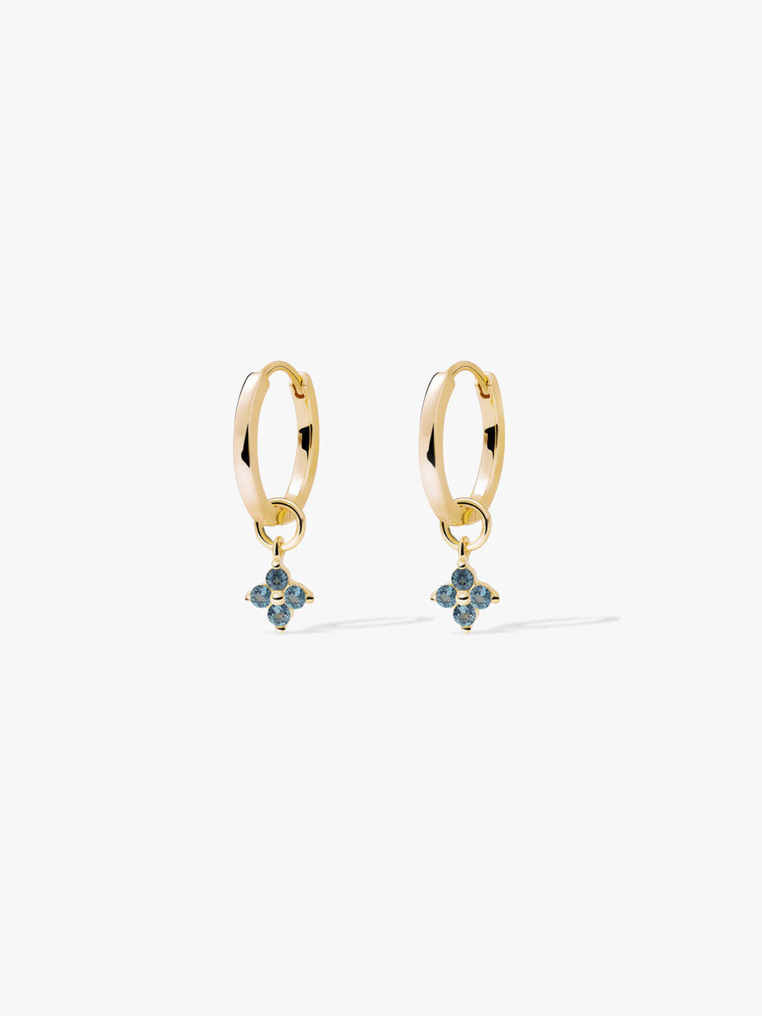 Blue Topaz Cluster Charm Huggie Drops - Drop Earrings - OOTDY