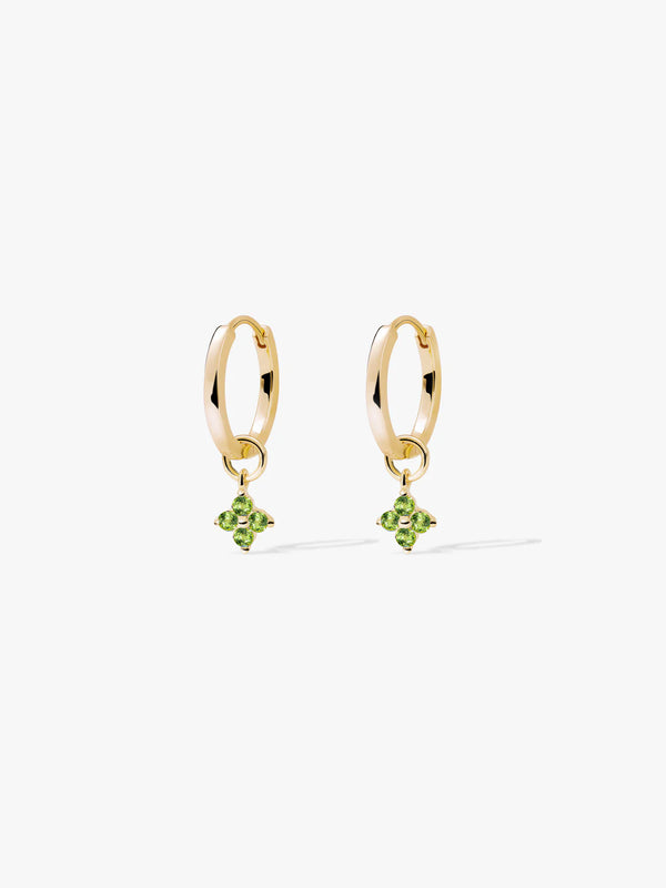 Peridot Cluster Charm Huggie Drops - Drop Earrings - OOTDY