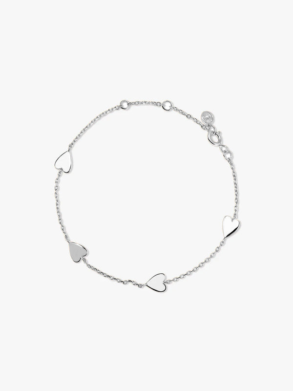 Silver Heart Station Bracelet - Chain Bracelets - OOTDY