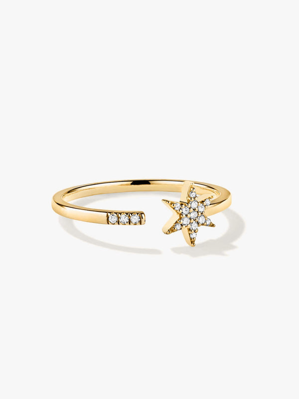 Pave Star Open Ring