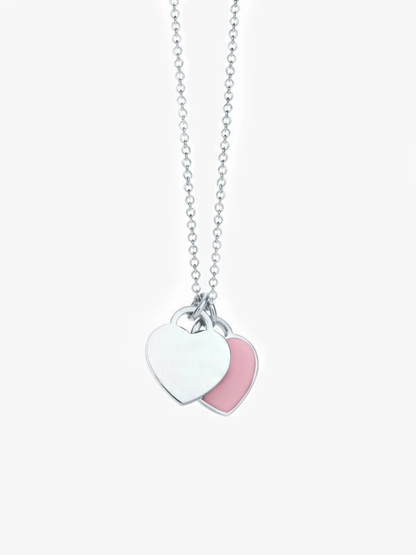 Double Heart Tag Necklace