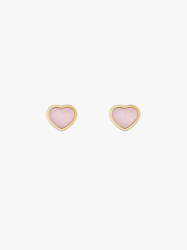 Pink Heart Mother Of Pearl Studs