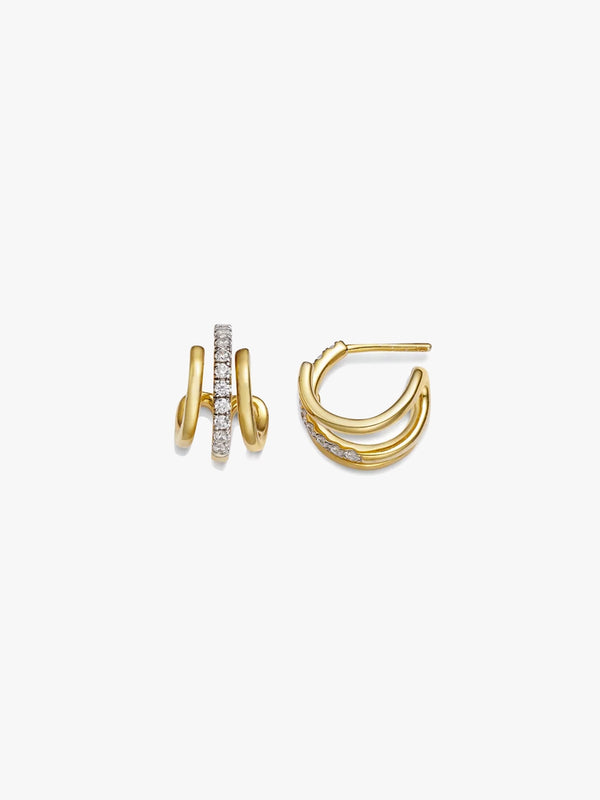 Pave Triple Row Hoops