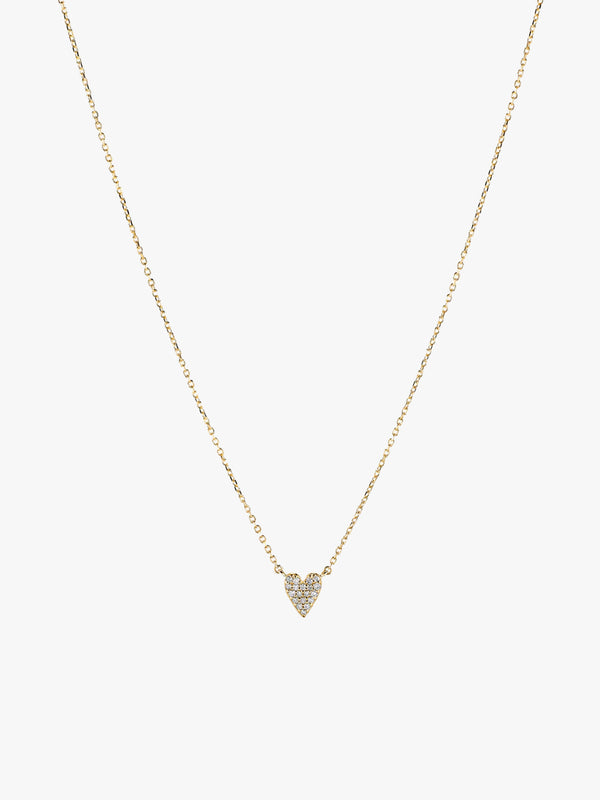 Mini Pave Heart Necklace