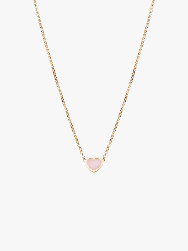 Pink Heart Mother Of Pearl Necklace