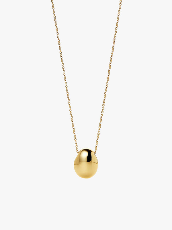 Golden Pebble Pendant Necklace