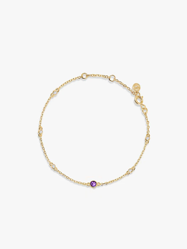 Amethyst & Sapphire Station Bracelet