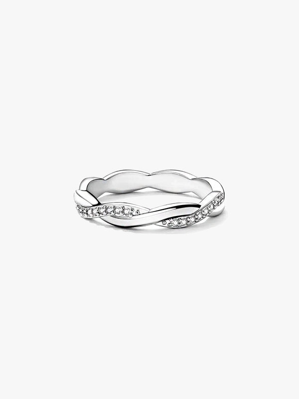 Twisted Pave Ring