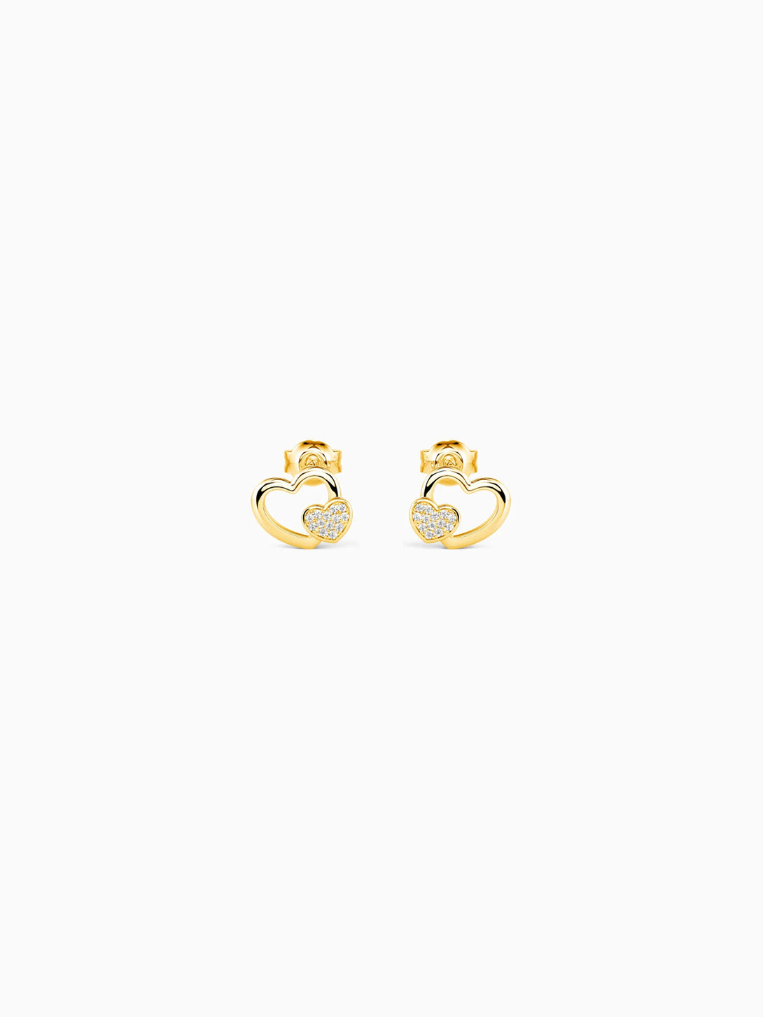 Double Heart Studs - Stud Earrings - OOTDY