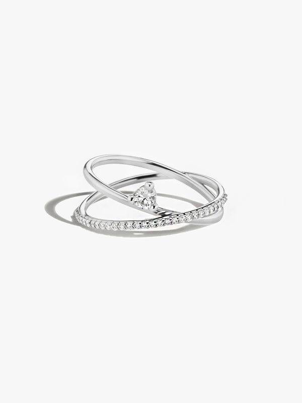 Pave Criss-Cross Ring