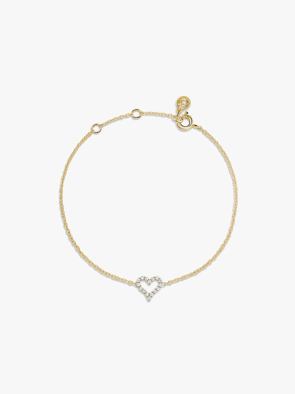 Pave Sapphire Heart Bracelet