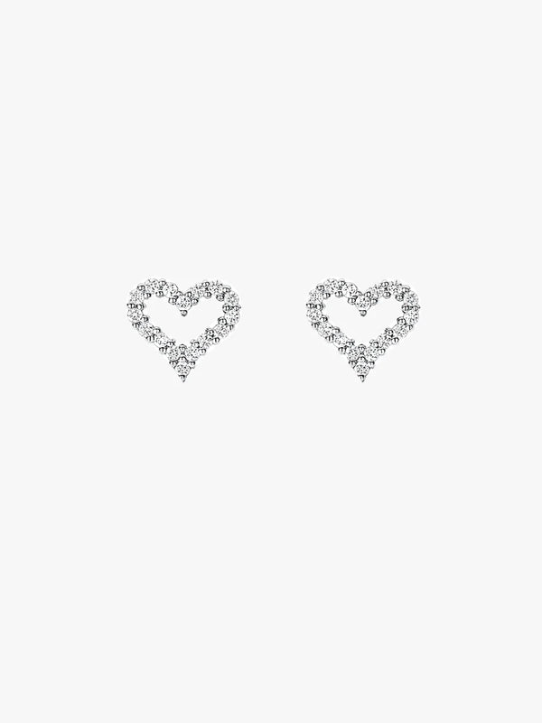 Pave Sapphire Heart Studs