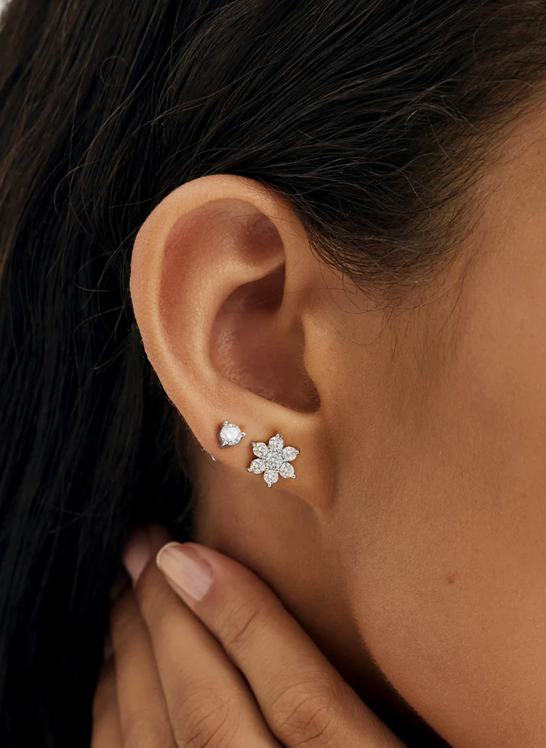 Crystal Lotus Studs - Stud Earrings - OOTDY