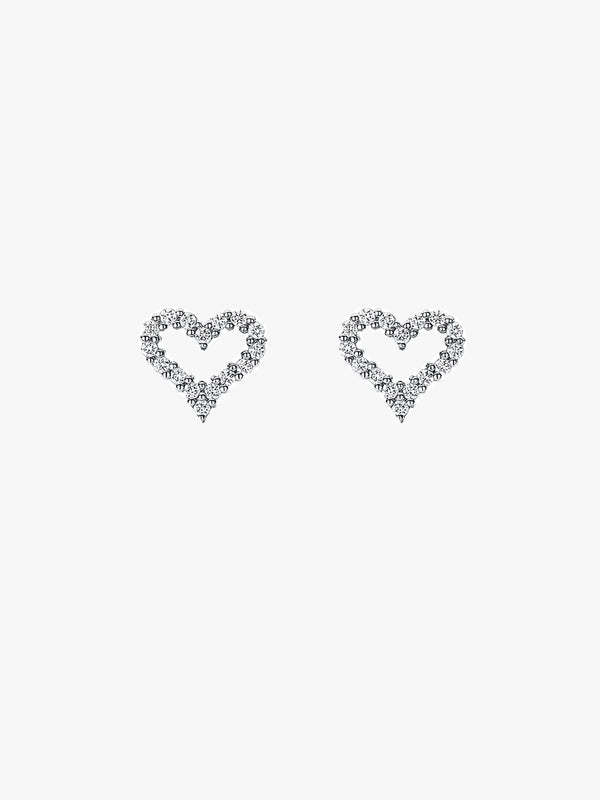 Pave Sapphire Heart Studs