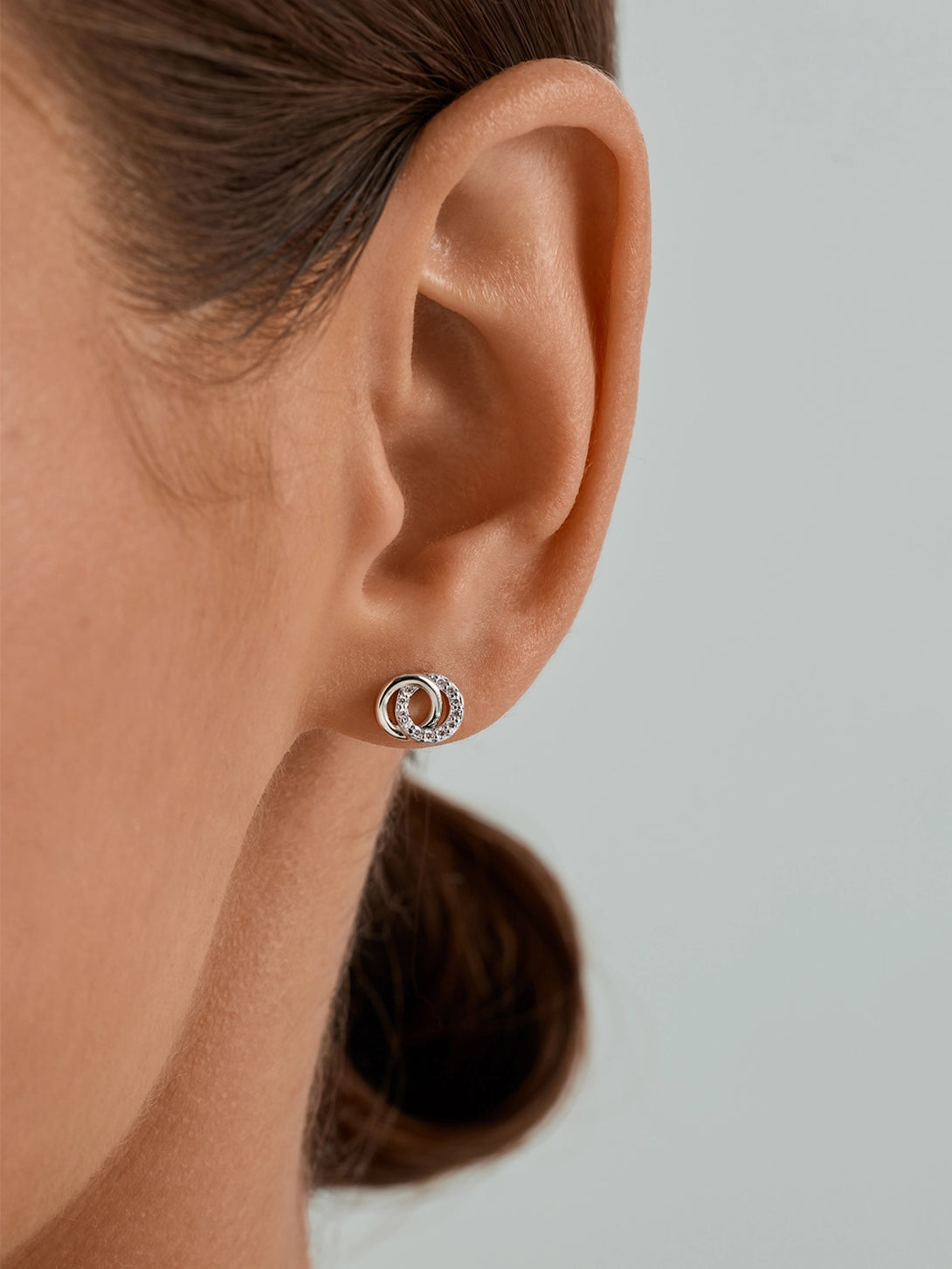 Pave Double Circle Studs - Stud Earrings - OOTDY