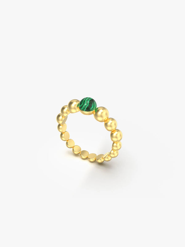 Beaded Green Crystal Rings