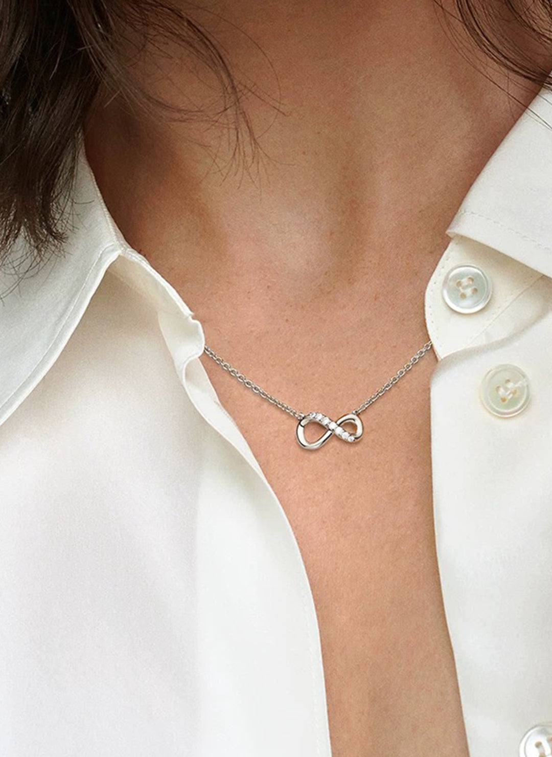 Silver Infinity Loop Necklace - Pendant Necklaces - OOTDY