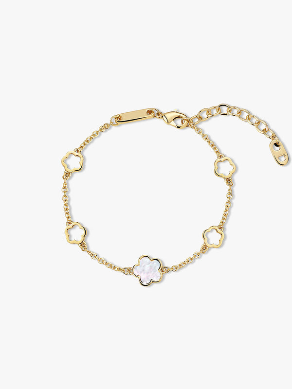 Mother Of Pearl Flower Bracelet - Station Bracelets - OOTDY