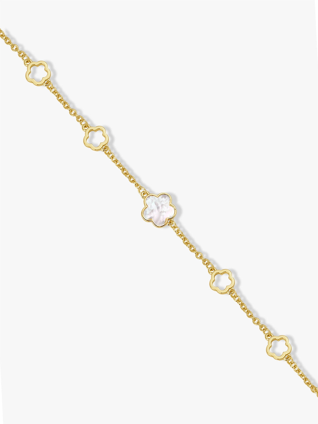 Cute Mother Of Pearl Flower Station Bracelet - OOTDY