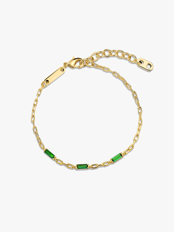 Green Baguette Crystal Bracelet