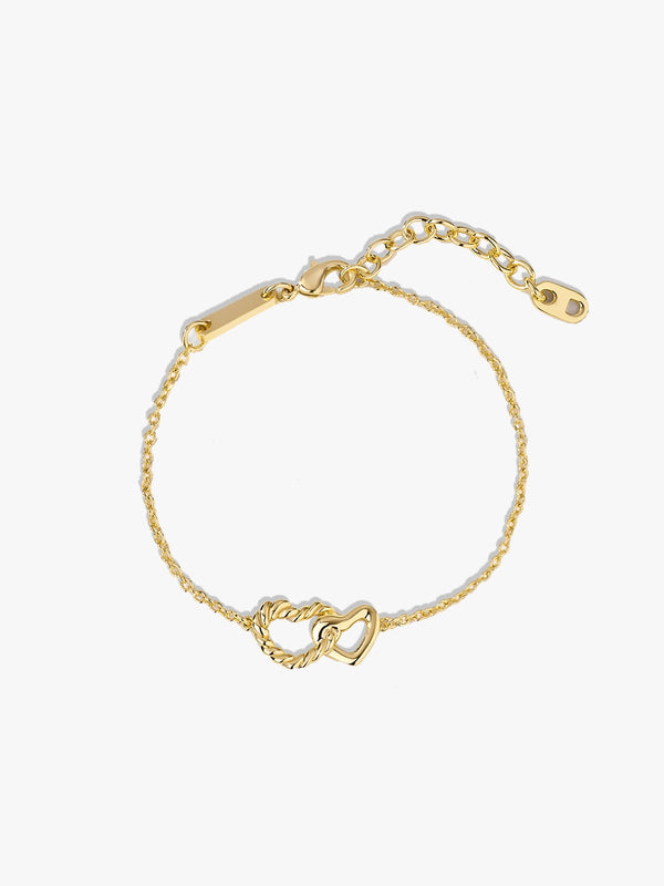 Rope Interlocking Heart Bracelet