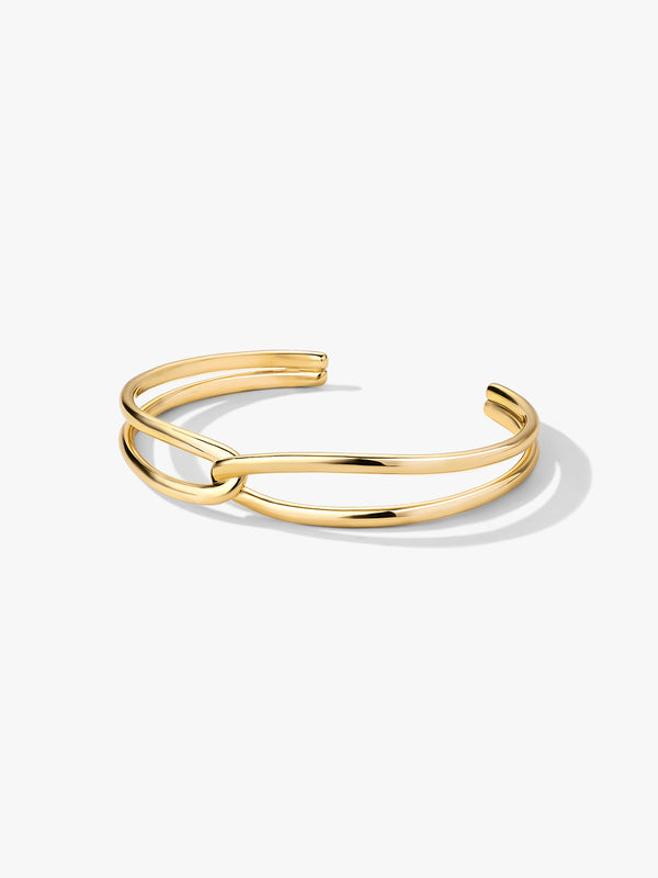 Double-Deck Twist Cuff Bangle