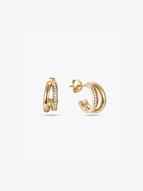 Double Semicircle Hoops - Hoop Earrings - OOTDY