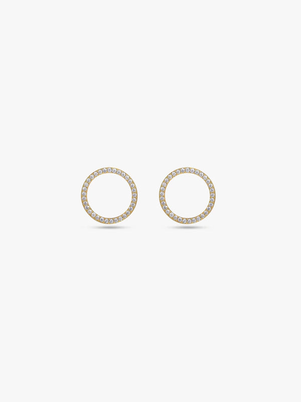 Large Pave Round Studs - Stud Earrings - OOTDY