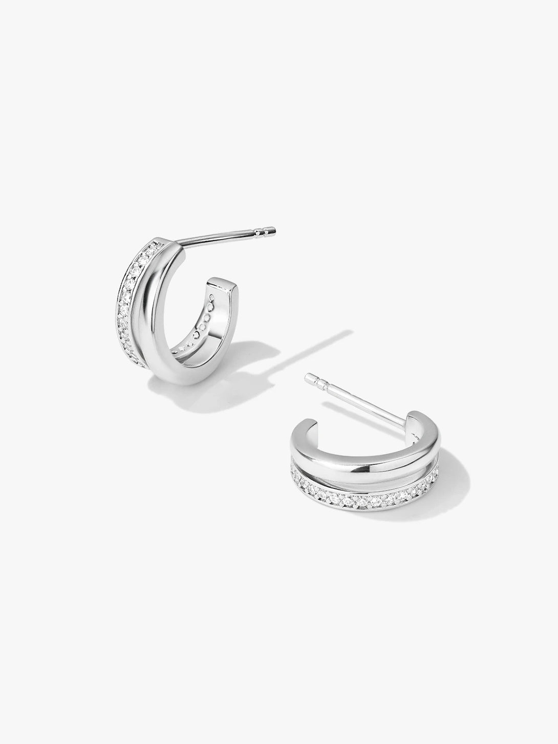 Delicate Double Semicircle Hoop Earrings - OOTDY