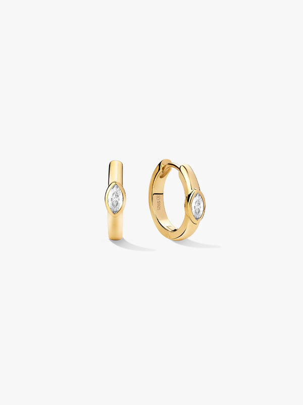 Marquise Solitaire Hoops
