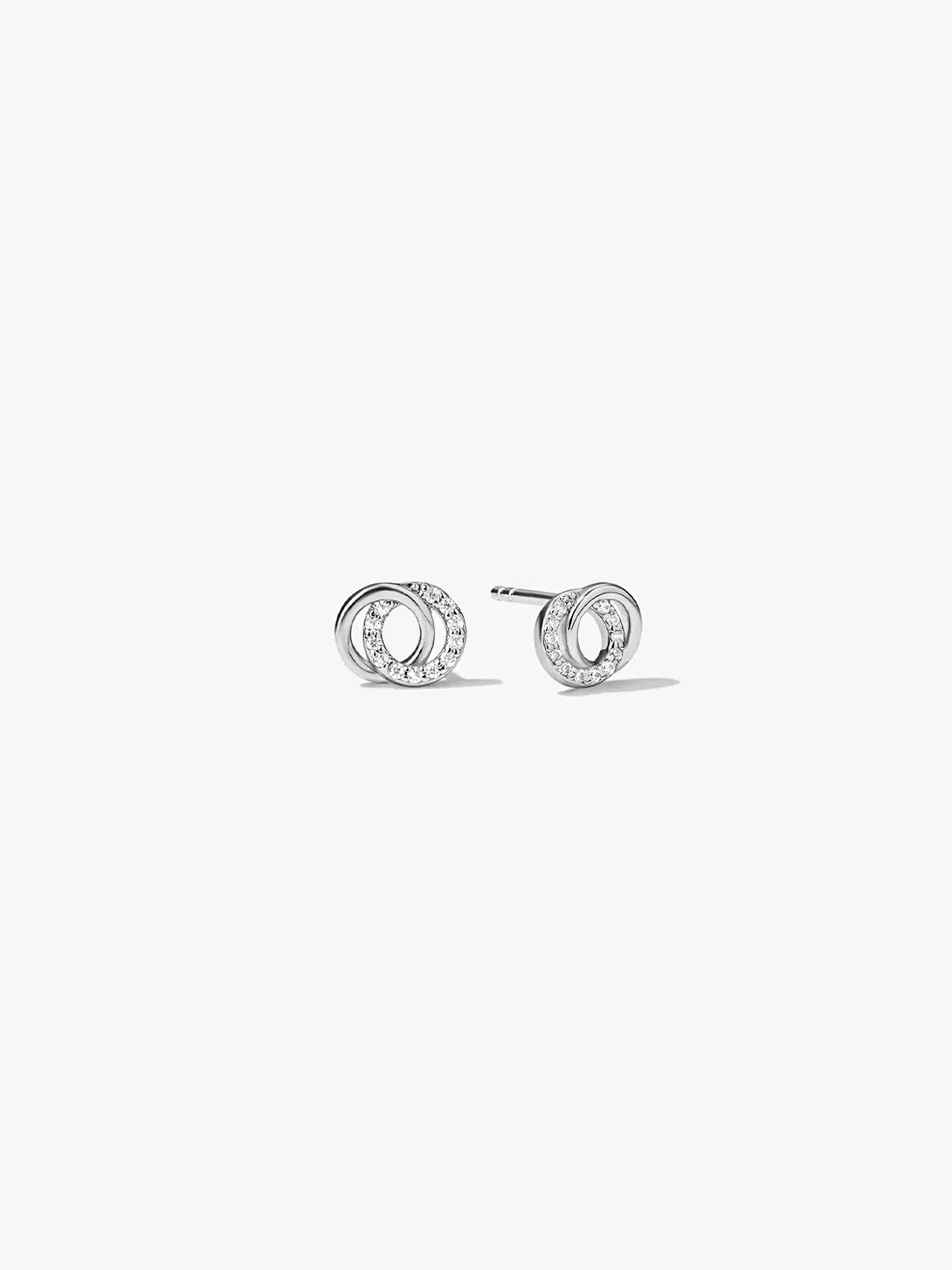 Pave Double Circle Studs - Stud Earrings - OOTDY