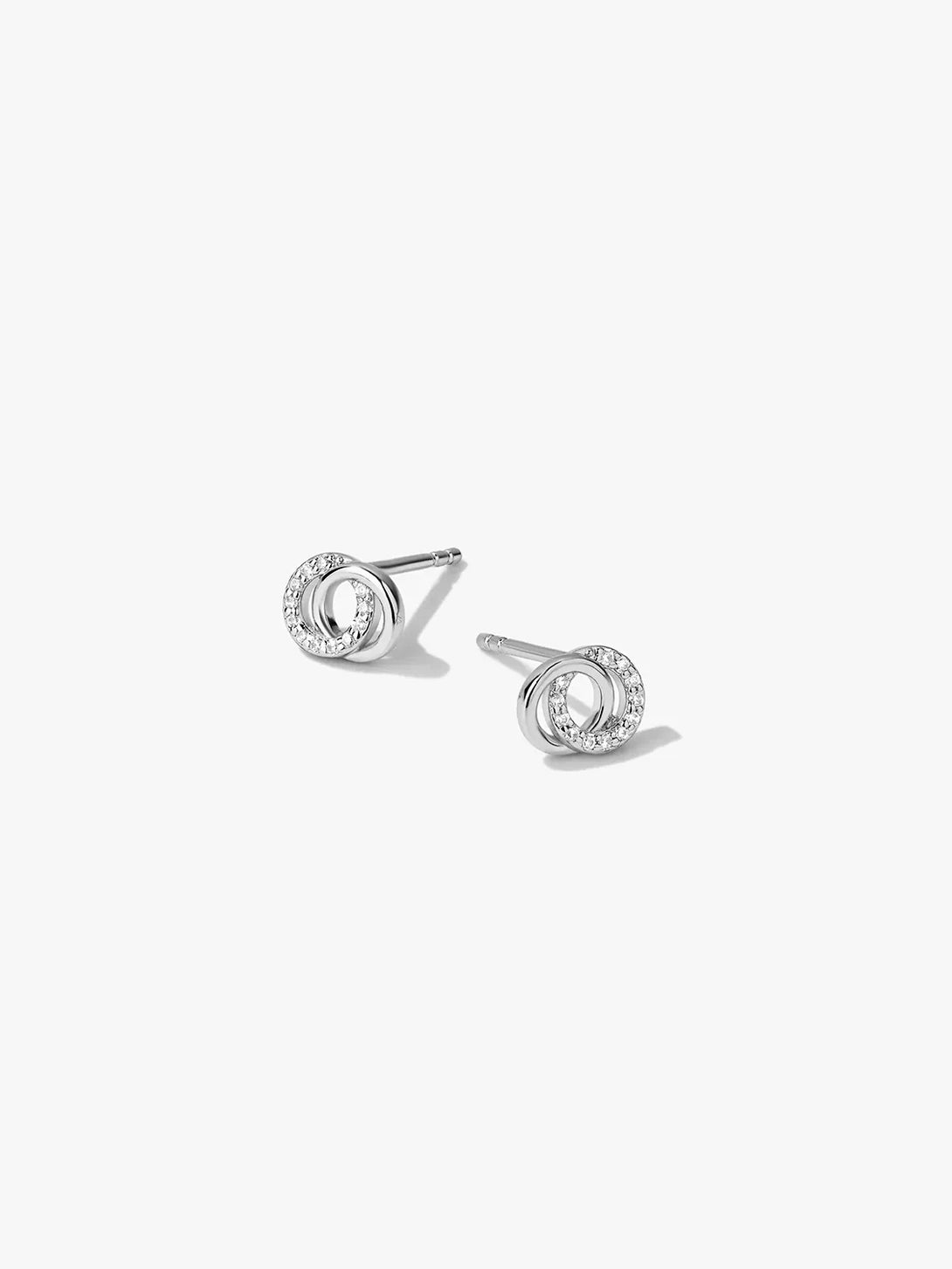 Pave Double Circle Studs - Stud Earrings - OOTDY