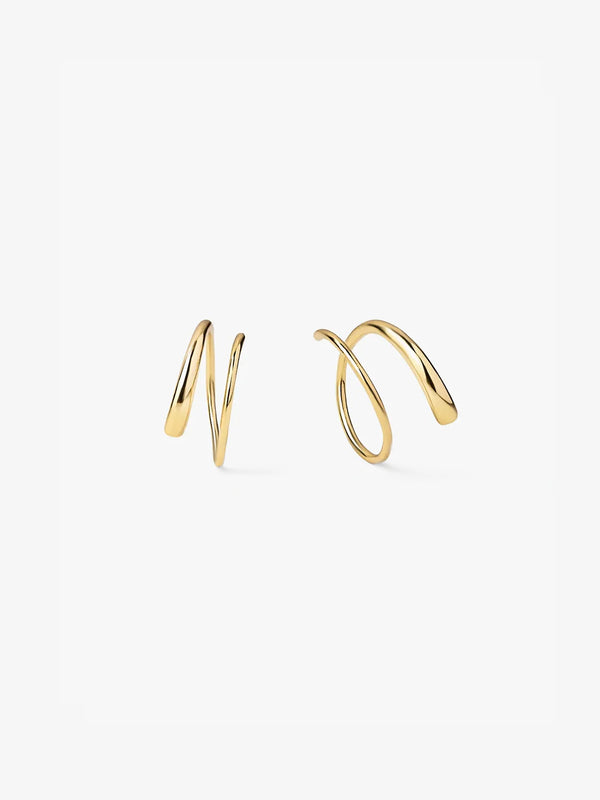 Gold Double Hoops