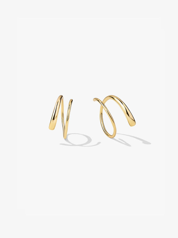 Gold Double Hoops