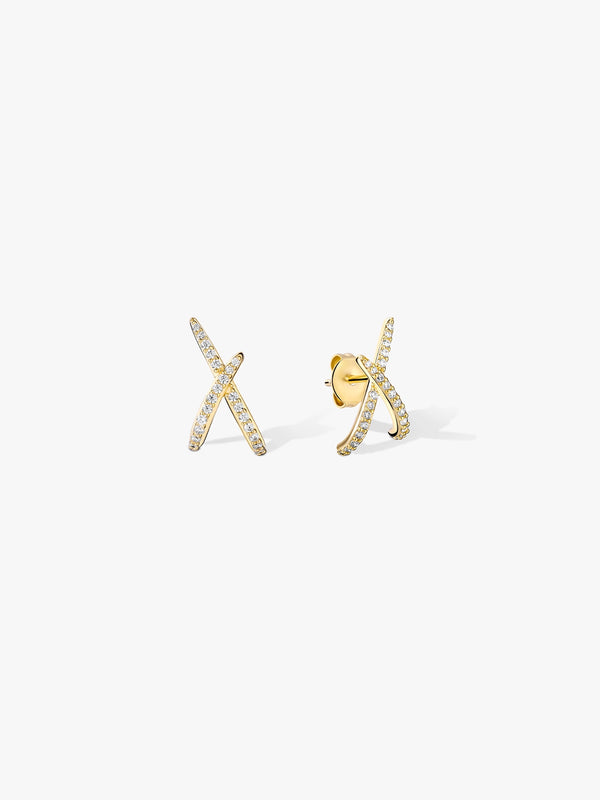 Pave X Cross Studs - Stud Earrings - OOTDY