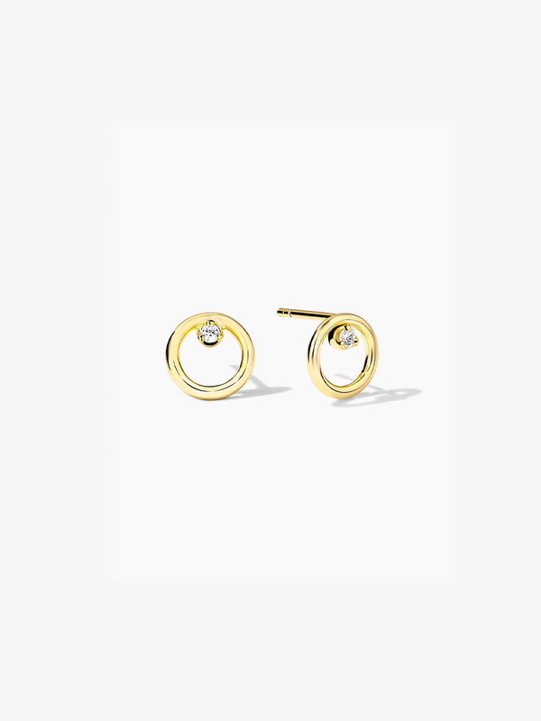 Circle Crystal Studs - Stud Earrings - OOTDY