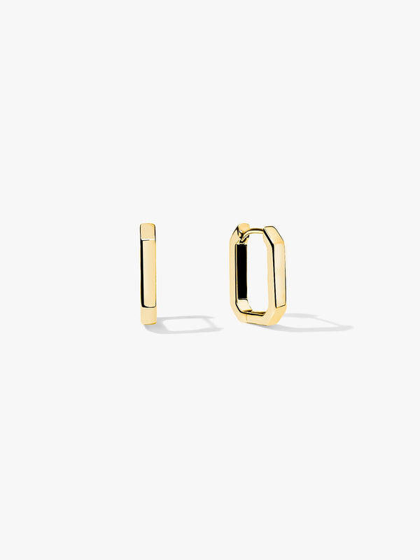 Gold Rounded Square Hoops - Hoop Earrings - OOTDY