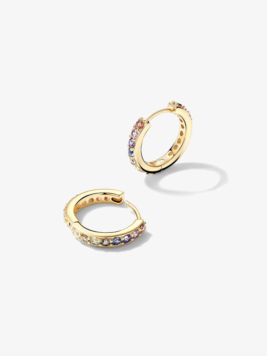 Rainbow Crystal Hoops - Hoop Earrings - OOTDY