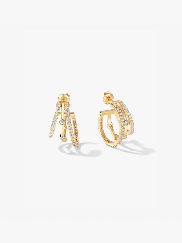 Triple Illusion Hoops - Hoop Earrings - OOTDY