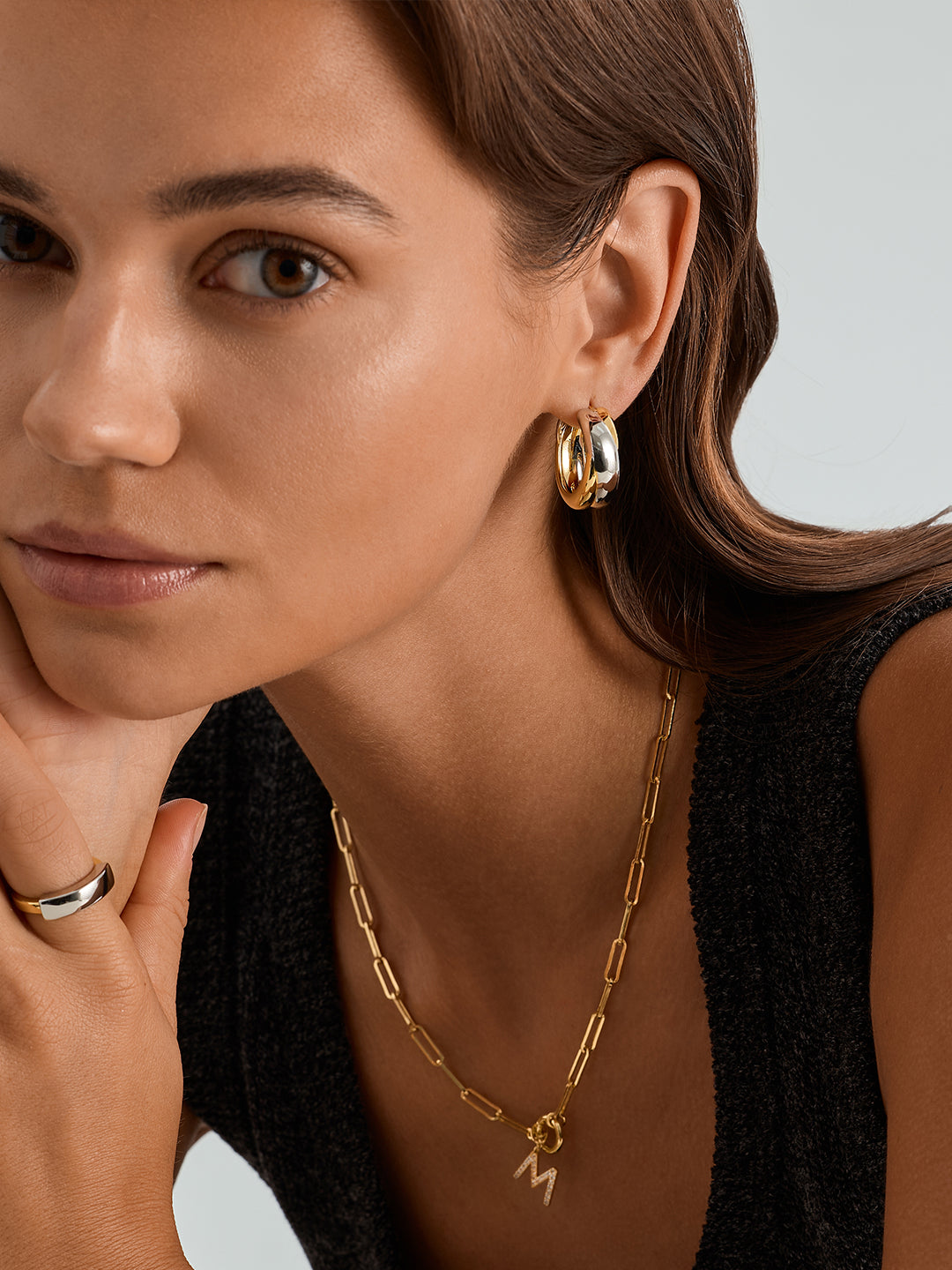 Large Mixed Entwine Hoops - Hoop Earrings - OOTDY