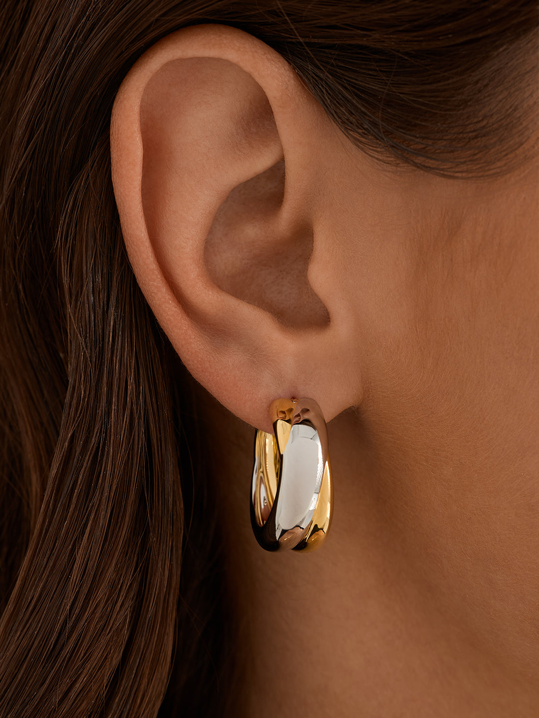 Large Mixed Entwine Hoops - Hoop Earrings - OOTDY