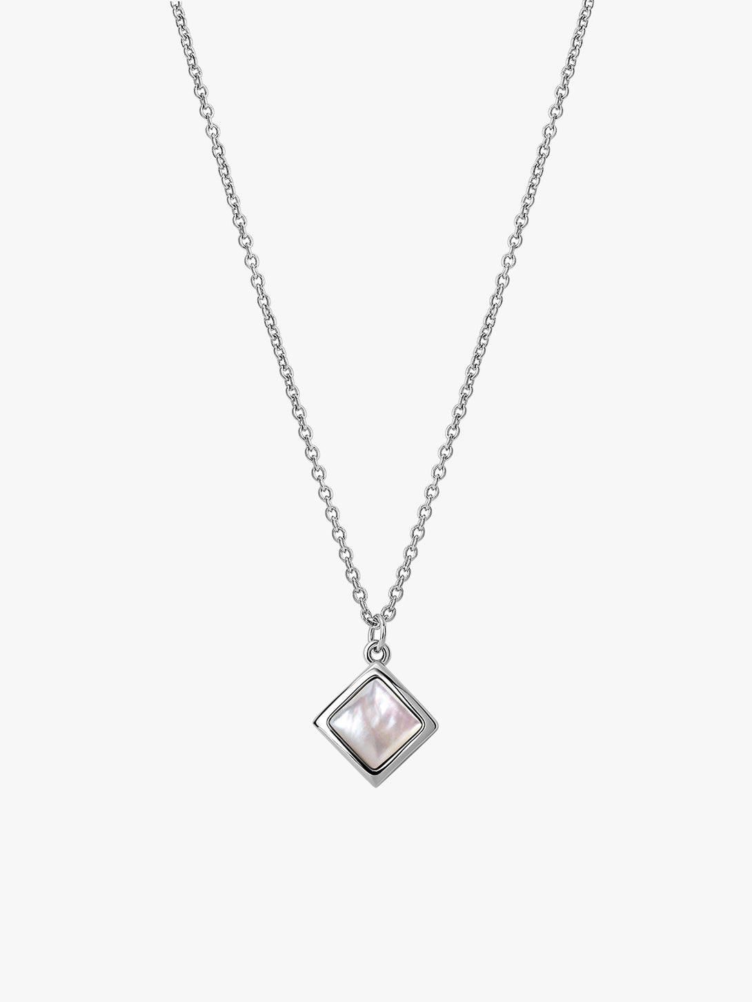 Mother Of Pearl Square Necklace - Pendant Necklaces - OOTDY