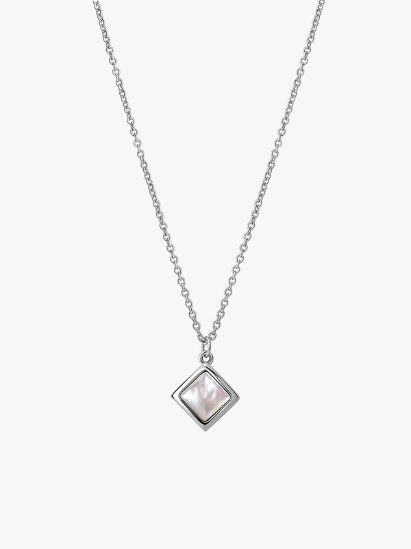 Mother Of Pearl Square Necklace - Pendant Necklaces - OOTDY